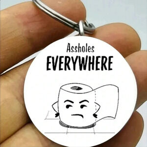 Funny toilet paper joke laugh Keychain